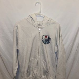 white brandy melville zip up hoodie